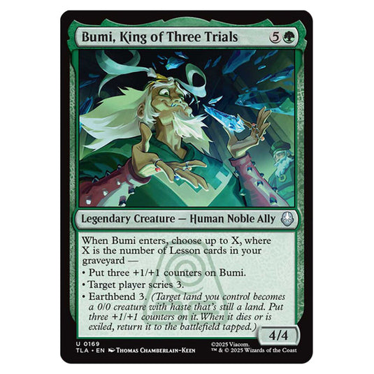 Bumi, King of Three Trials 0169 card from the Magic The Gathering set Avatar The Last Airbender