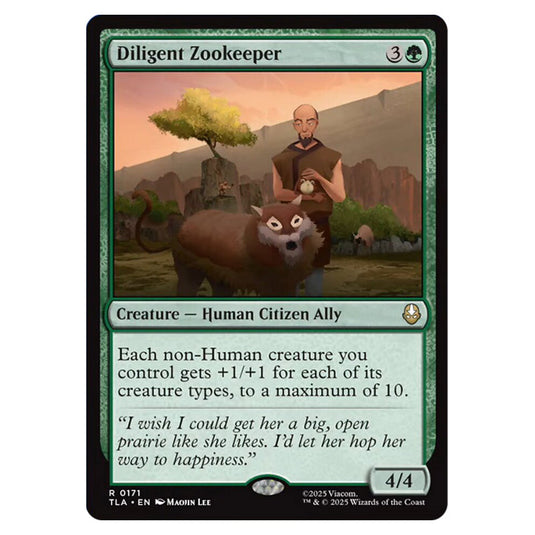 Diligent Zookeeper 0171 card from the Magic The Gathering set Avatar The Last Airbender