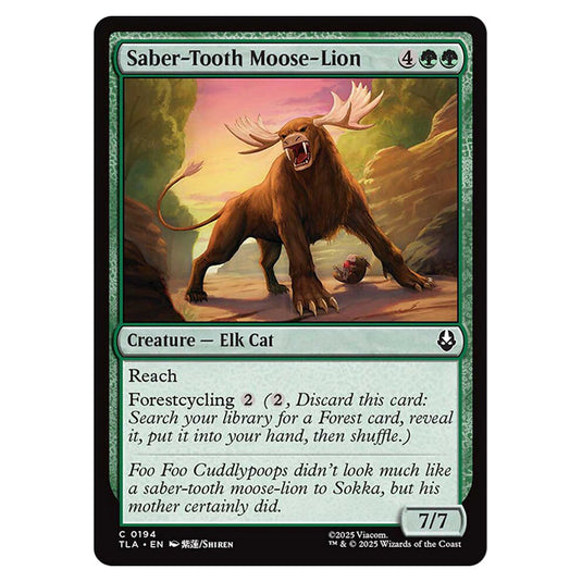 Saber-Tooth Moose-Lion 0194 card from the Magic The Gathering set Avatar The Last Airbender