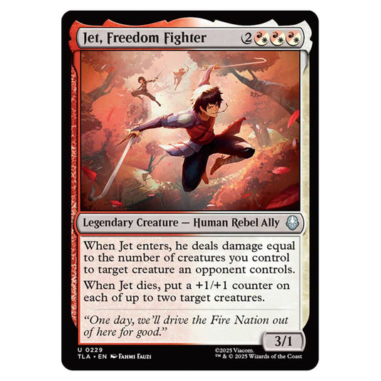 Jet, Freedom Fighter 0229 card from the Magic The Gathering set Avatar The Last Airbender