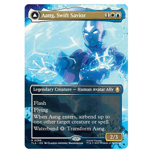 Aang, Swift Savior // Aang and La, Ocean's Fury 0298 card from the Magic The Gathering set Avatar The Last Airbender