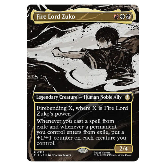 Fire Lord Zuko 0315 card from the Magic The Gathering set Avatar The Last Airbender