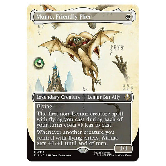 Momo, Friendly Flier 0317 card from the Magic The Gathering set Avatar The Last Airbender