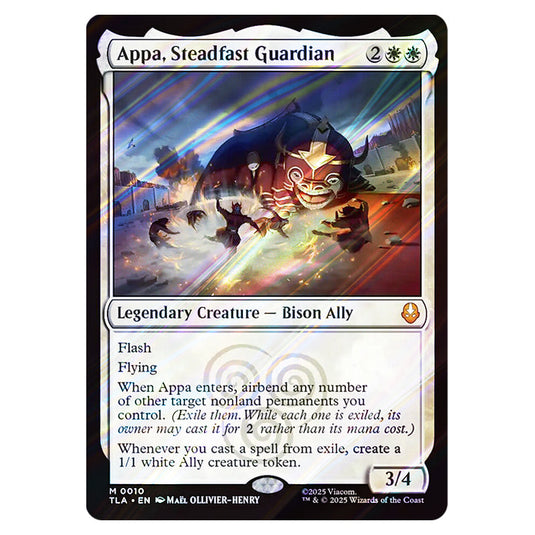 Appa, Steadfast Guardian 0010 card from the Magic The Gathering set Avatar The Last Airbender