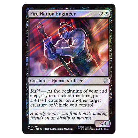 Fire Nation Engineer 0099 card from the Magic The Gathering set Avatar The Last Airbender