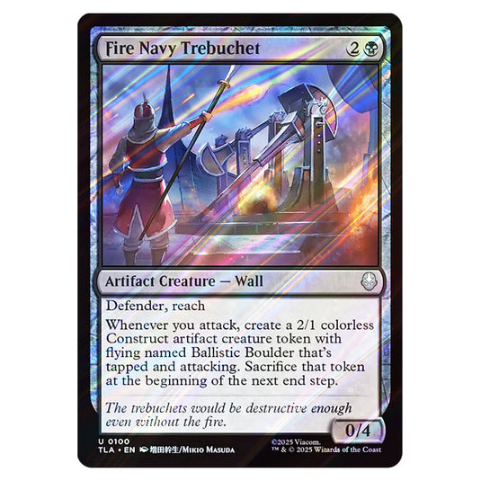 Fire Navy Trebuchet 0100 card from the Magic The Gathering set Avatar The Last Airbender