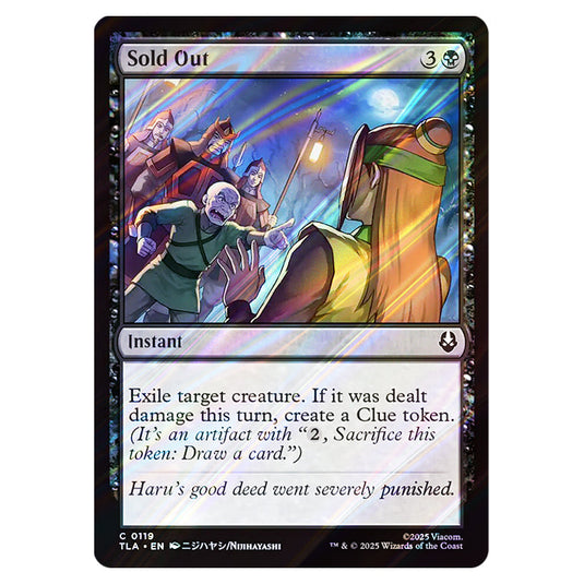 Sold Out 0119 card from the Magic The Gathering set Avatar The Last Airbender