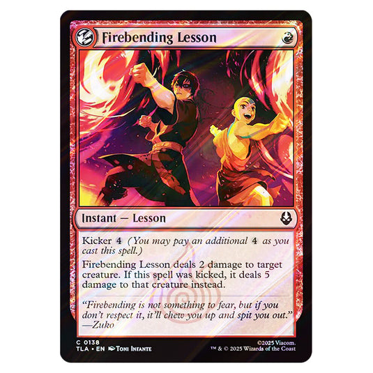Firebending Lesson 0138 card from the Magic The Gathering set Avatar The Last Airbender