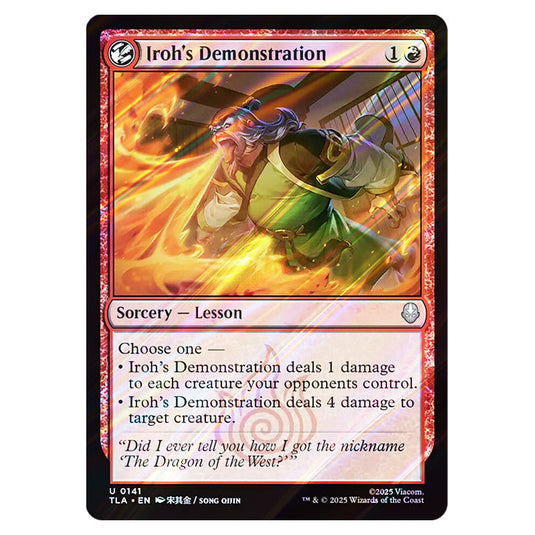 Iroh's Demonstration 0141 card from the Magic The Gathering set Avatar The Last Airbender