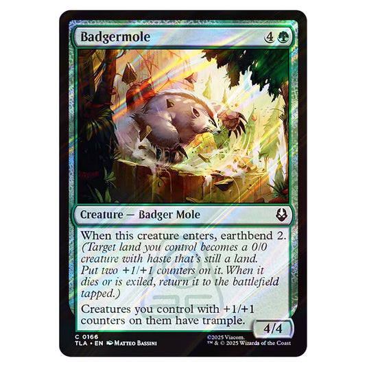 Badgermole 0166 card from the Magic The Gathering set Avatar The Last Airbender