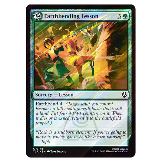 Earthbending Lesson 0176 card from the Magic The Gathering set Avatar The Last Airbender