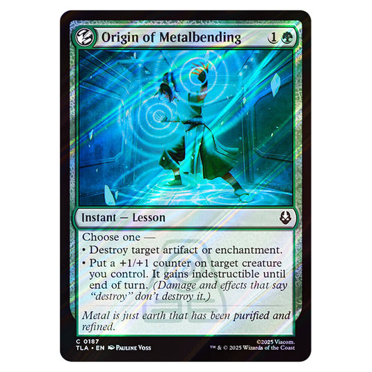 Origin of Metalbending 0187 card from the Magic The Gathering set Avatar The Last Airbender