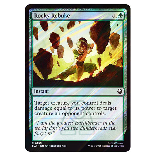Rocky Rebuke 0193 card from the Magic The Gathering set Avatar The Last Airbender