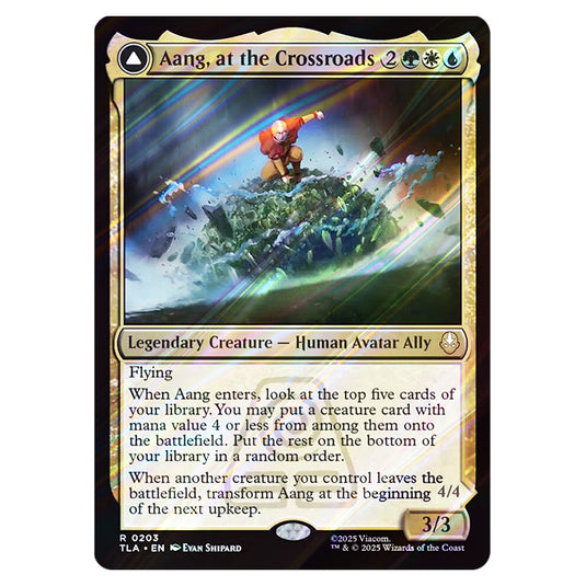 Aang, at the Crossroads // Aang, Destined Savior 0203 card from the Magic The Gathering set Avatar The Last Airbender