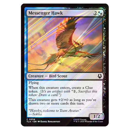 Messenger Hawk 0234 card from the Magic The Gathering set Avatar The Last Airbender