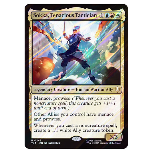 Sokka, Tenacious Tactician 0242 card from the Magic The Gathering set Avatar The Last Airbender