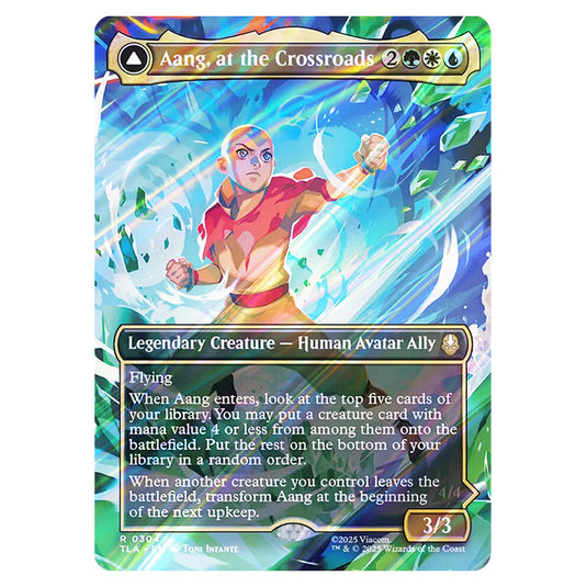Aang, at the Crossroads // Aang, Destined Savior 0304 card from the Magic The Gathering set Avatar The Last Airbender