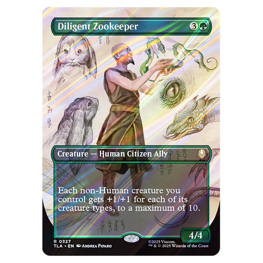 Diligent Zookeeper 0327 card from the Magic The Gathering set Avatar The Last Airbender