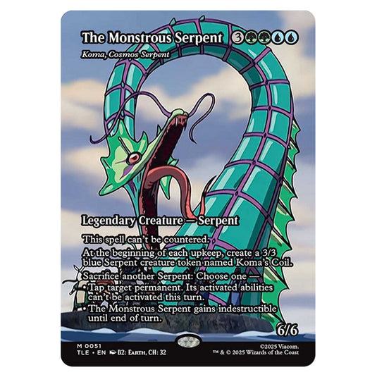 Koma, Cosmos Serpent 0051 card from the Magic The Gathering set Avatar: The Last Airbender Eternal