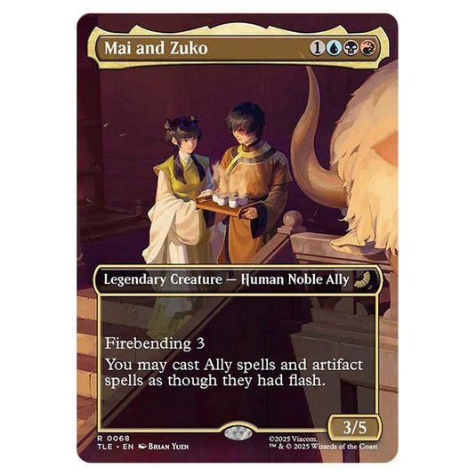 Mai and Zuko 0068 card from the Magic The Gathering set Avatar: The Last Airbender Eternal