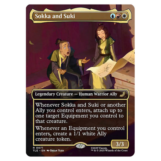 Sokka and Suki 0071 card from the Magic The Gathering set Avatar: The Last Airbender Eternal