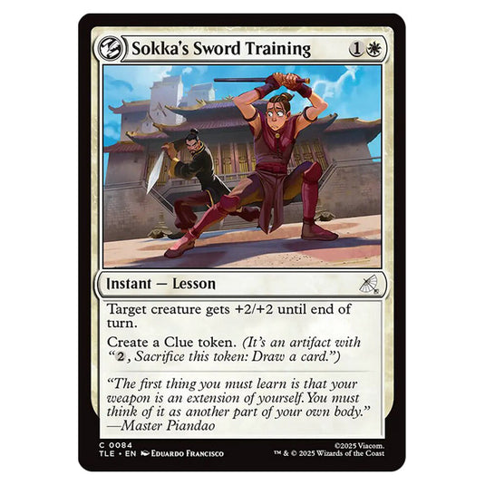 Sokka's Sword Training 0084 card from the Magic The Gathering set Avatar: The Last Airbender Eternal