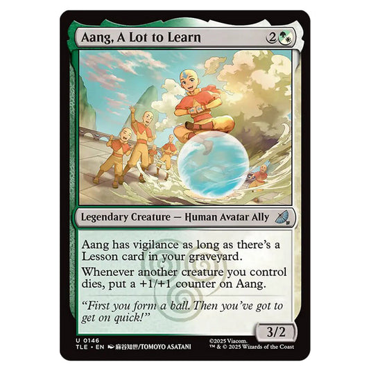 Aang, A Lot to Learn 0146 card from the Magic The Gathering set Avatar: The Last Airbender Eternal