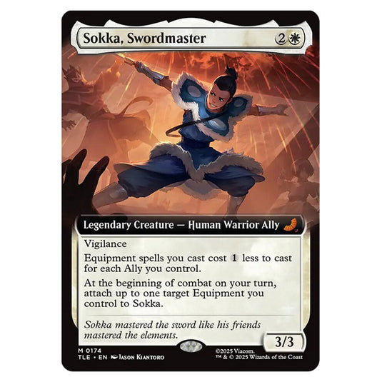 Sokka, Swordmaster 0174 card from the Magic The Gathering set Avatar: The Last Airbender Eternal