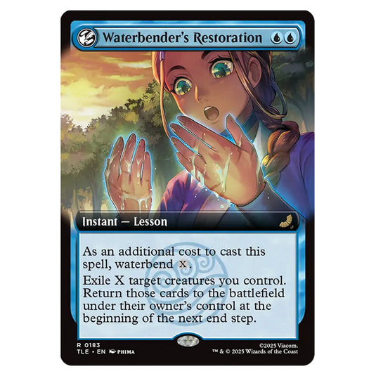 Waterbender's Restoration 0183 card from the Magic The Gathering set Avatar: The Last Airbender Eternal
