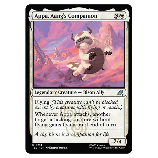 Appa, Aang's Companion 0214 card from the Magic The Gathering set Avatar: The Last Airbender Eternal