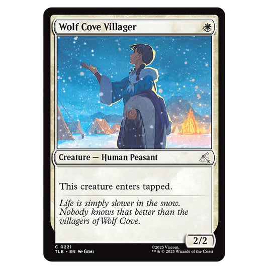Wolf Cove Villager 0221 card from the Magic The Gathering set Avatar: The Last Airbender Eternal
