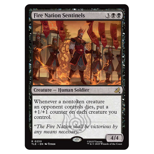 Fire Nation Sentinels 0230 card from the Magic The Gathering set Avatar: The Last Airbender Eternal