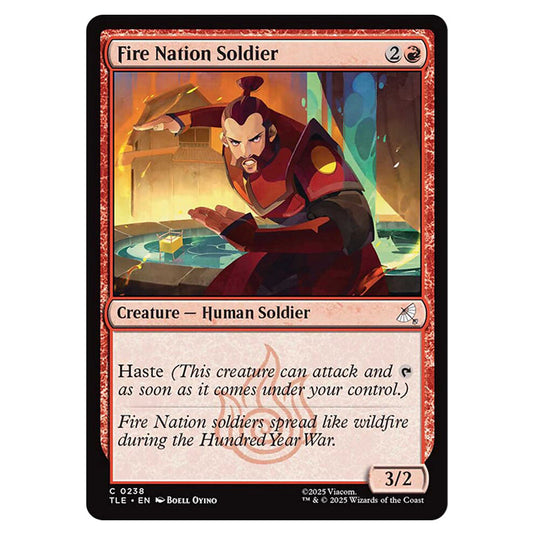 Fire Nation Soldier 0238 card from the Magic The Gathering set Avatar: The Last Airbender Eternal