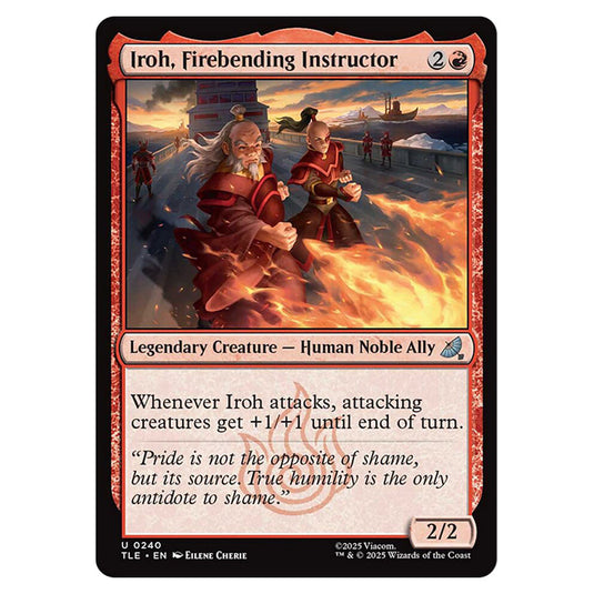 Iroh, Firebending Instructor 0240 card from the Magic The Gathering set Avatar: The Last Airbender Eternal