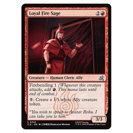 Loyal Fire Sage 0242 card from the Magic The Gathering set Avatar: The Last Airbender Eternal