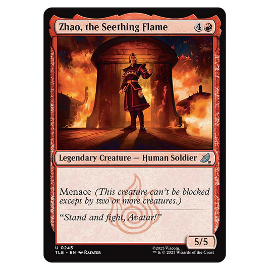 Zhao, the Seething Flame 0245 card from the Magic The Gathering set Avatar: The Last Airbender Eternal