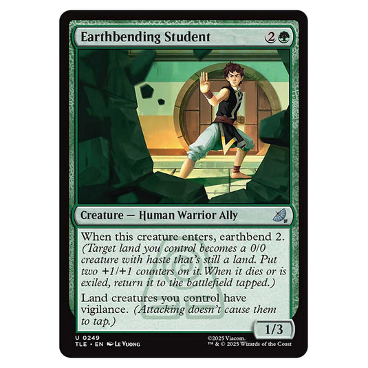 Earthbending Student 0249 card from the Magic The Gathering set Avatar: The Last Airbender Eternal