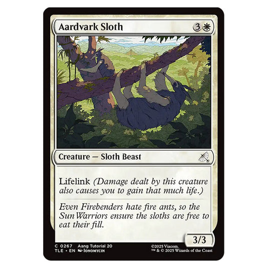 Aardvark Sloth 0267 card from the Magic The Gathering set Avatar: The Last Airbender Eternal
