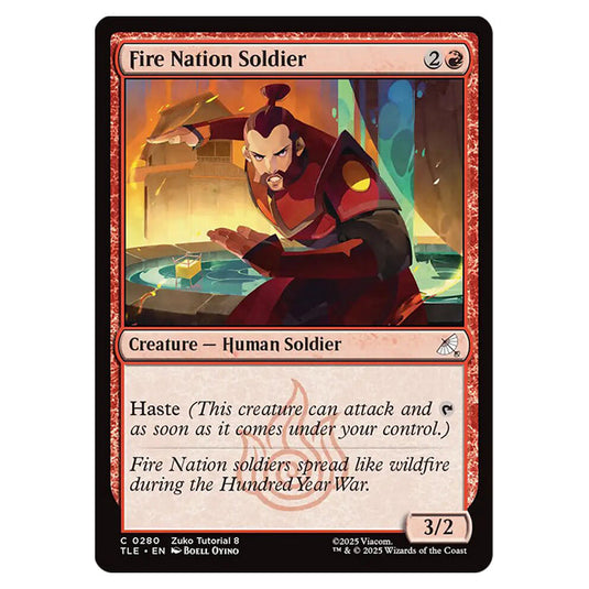 Fire Nation Soldier 0280 card from the Magic The Gathering set Avatar: The Last Airbender Eternal