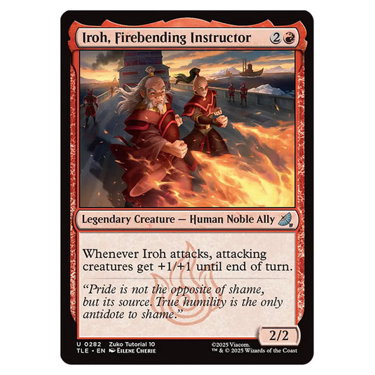 Iroh, Firebending Instructor 0282 card from the Magic The Gathering set Avatar: The Last Airbender Eternal