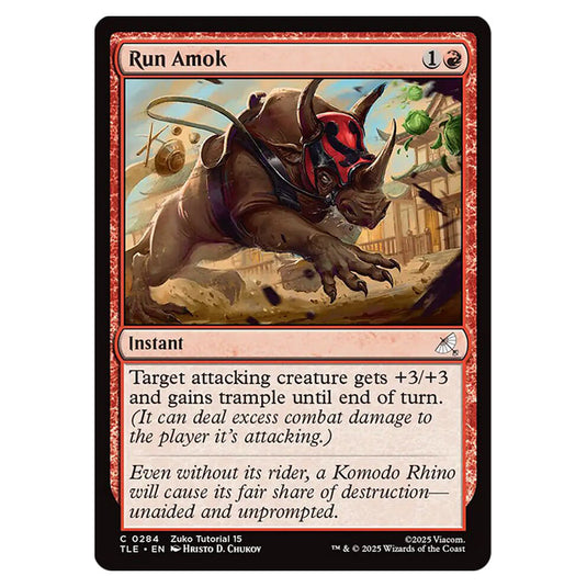 Run Amok 0284 card from the Magic The Gathering set Avatar: The Last Airbender Eternal