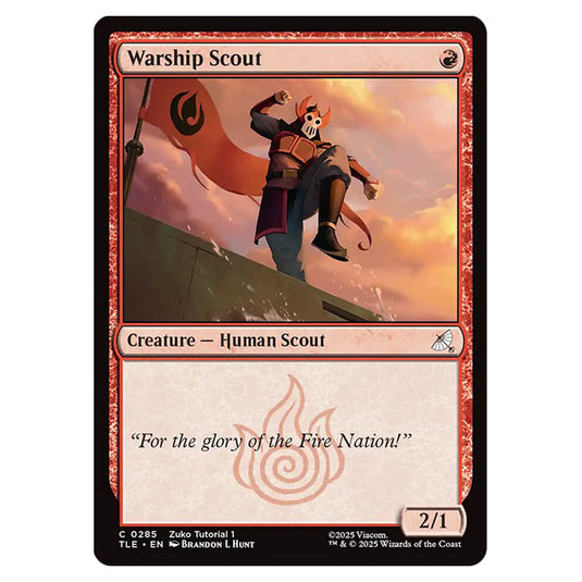 Warship Scout 0285 card from the Magic The Gathering set Avatar: The Last Airbender Eternal