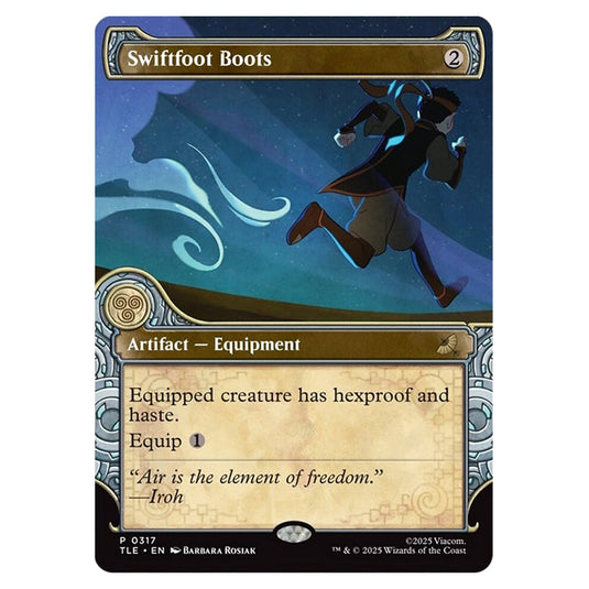 Swiftfoot Boots 0317 card from the Magic The Gathering set Avatar: The Last Airbender Eternal