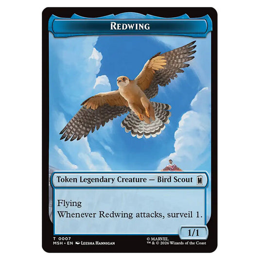 Redwing 0007 card from the Magic The Gathering set Marvel Super Heroes Tokens