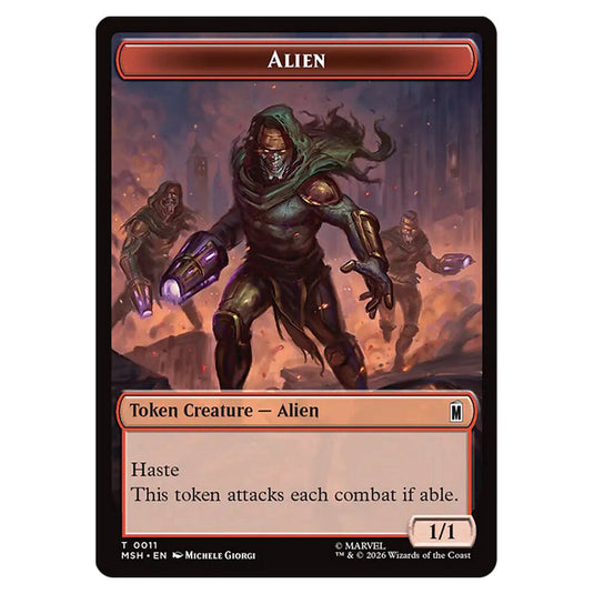 Alien 0011 card from the Magic The Gathering set Marvel Super Heroes Tokens
