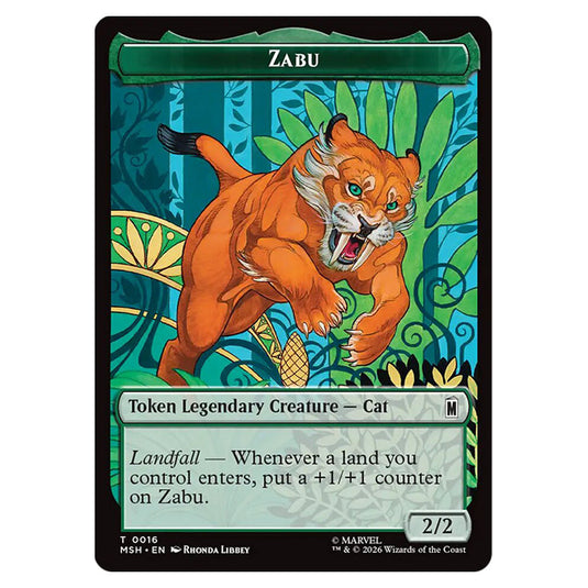 Zabu 0016 card from the Magic The Gathering set Marvel Super Heroes Tokens