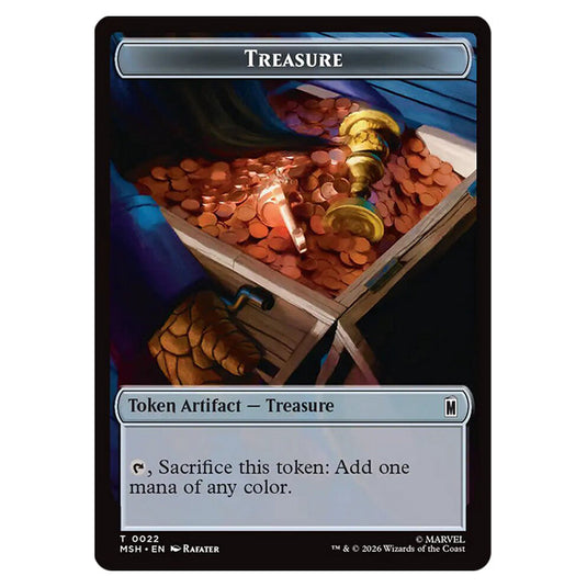 Treasure 0022 card from the Magic The Gathering set Marvel Super Heroes Tokens
