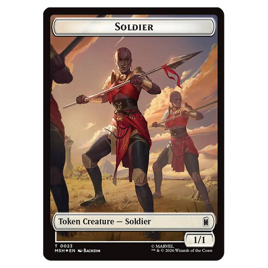 Soldier 0023 card from the Magic The Gathering set Marvel Super Heroes Tokens