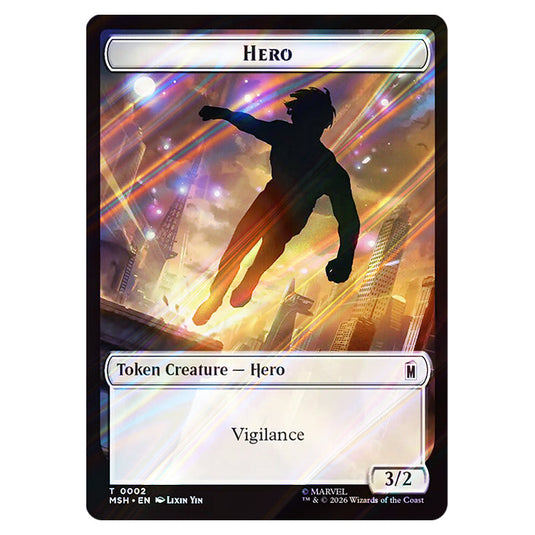 Hero 0002 card from the Magic The Gathering set Marvel Super Heroes Tokens