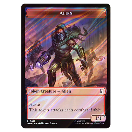 Alien 0011 card from the Magic The Gathering set Marvel Super Heroes Tokens
